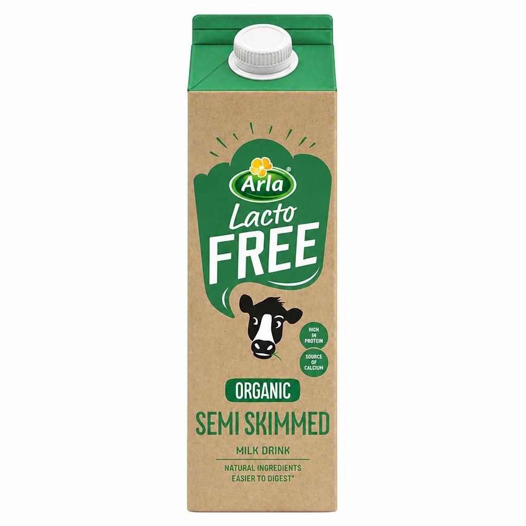 Arla Lactofree Organic Semi Skimmed Milk Drink 1 Litre