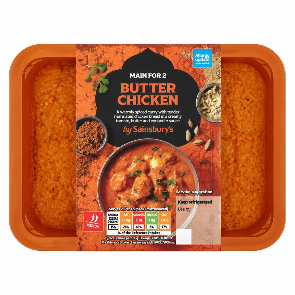 Sainsbury's Indian Butter Chicken Ready Meal Main For 2 400g