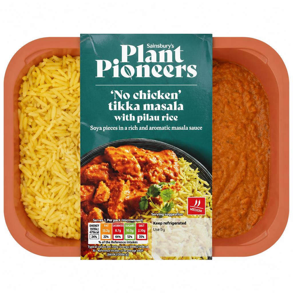Plant Pioneers Vegan Tikka Masala & Pilau Rice Ready Meal for 1 400g