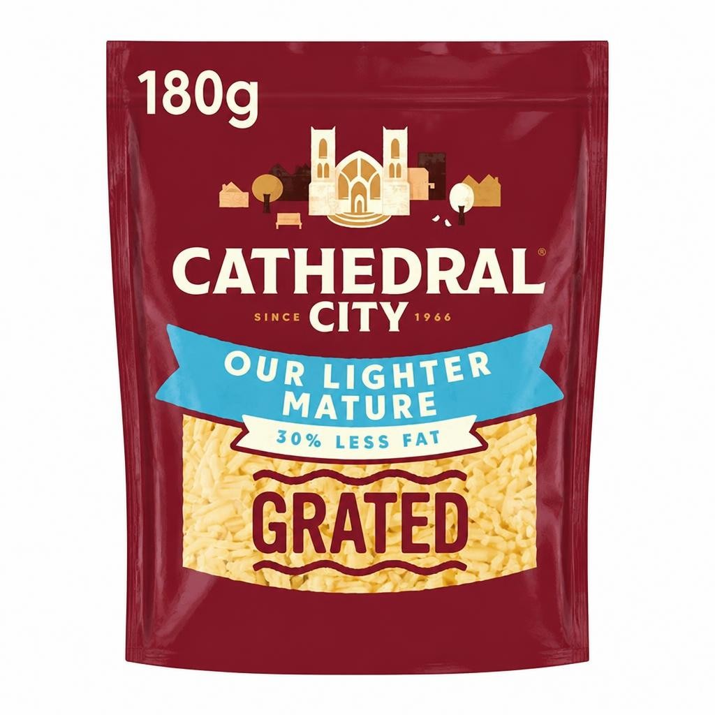 Cathedral City Grated Lighter Mature Cheddar Cheese 180g