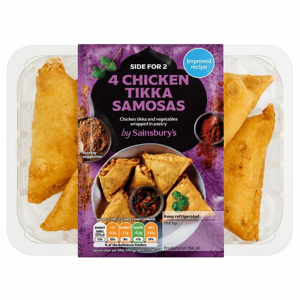 Sainsbury's Chicken Tikka Samosas x4 200g