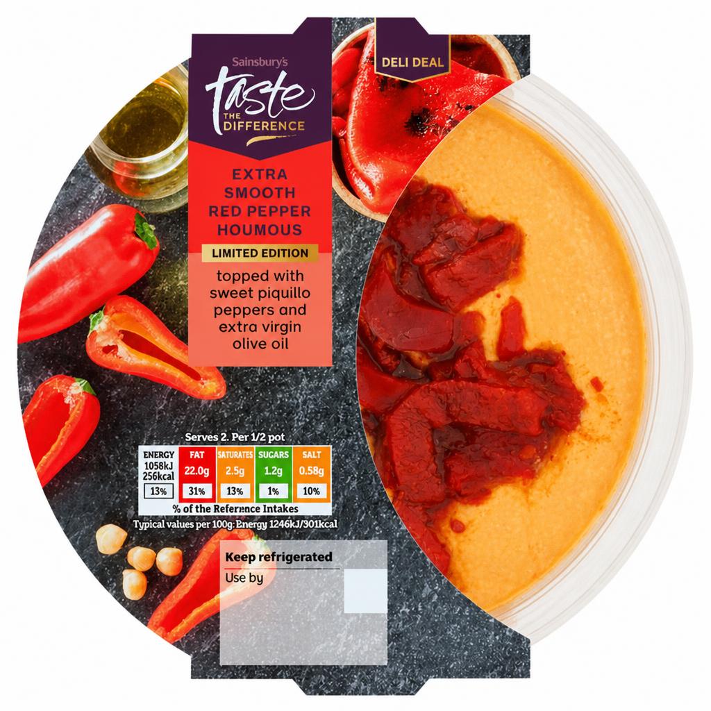 Sainsbury's Extra Smooth Red Pepper Houmous, Summer Edition, Taste the Difference 170g