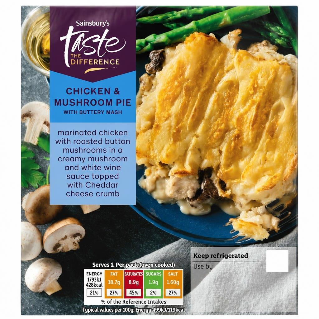 Sainsbury's Chicken & Mushroom Pie, Limited Edition, Taste the Difference 400g