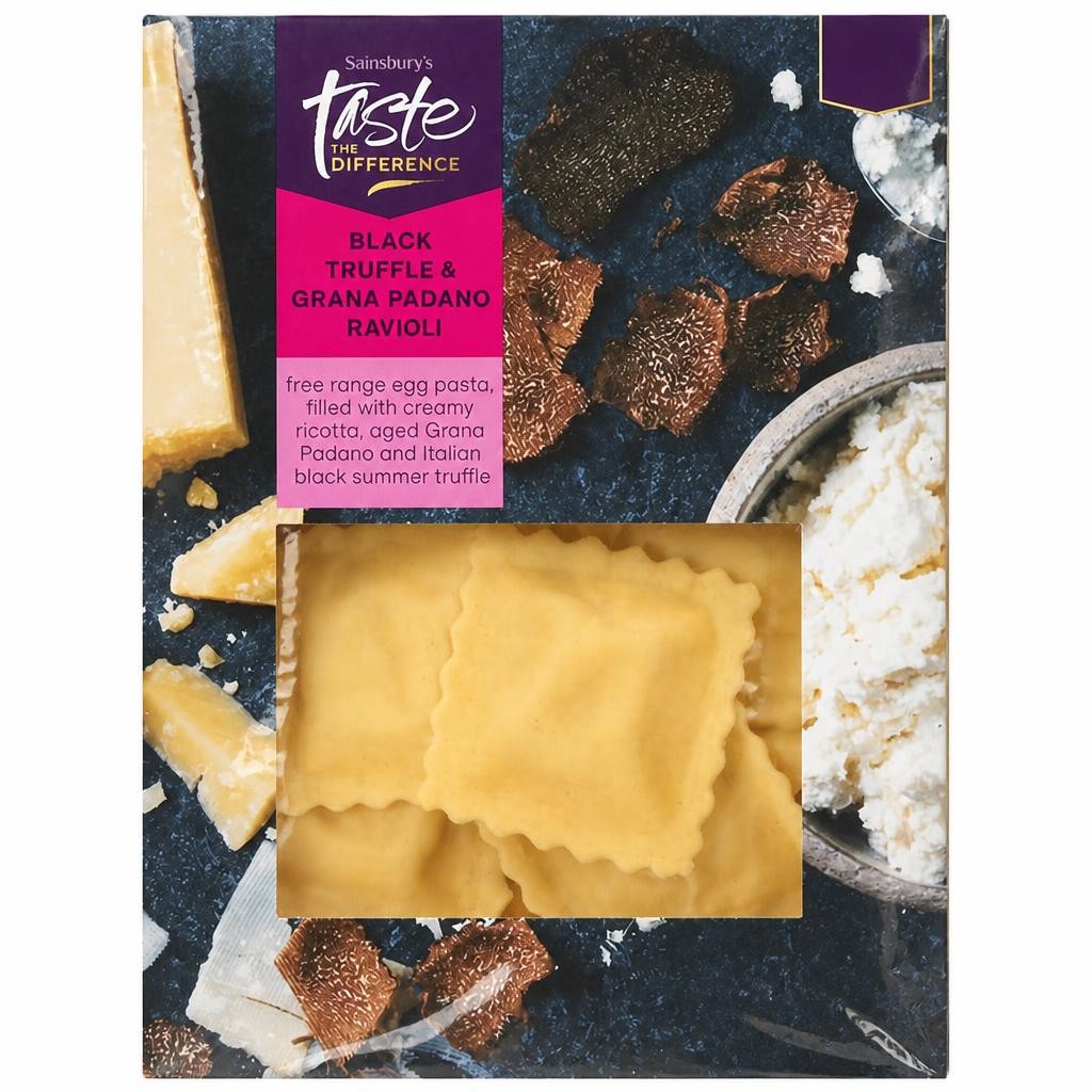 Sainsbury's Black Truffle & Grana Padano Ravioli, Taste the Difference 250g