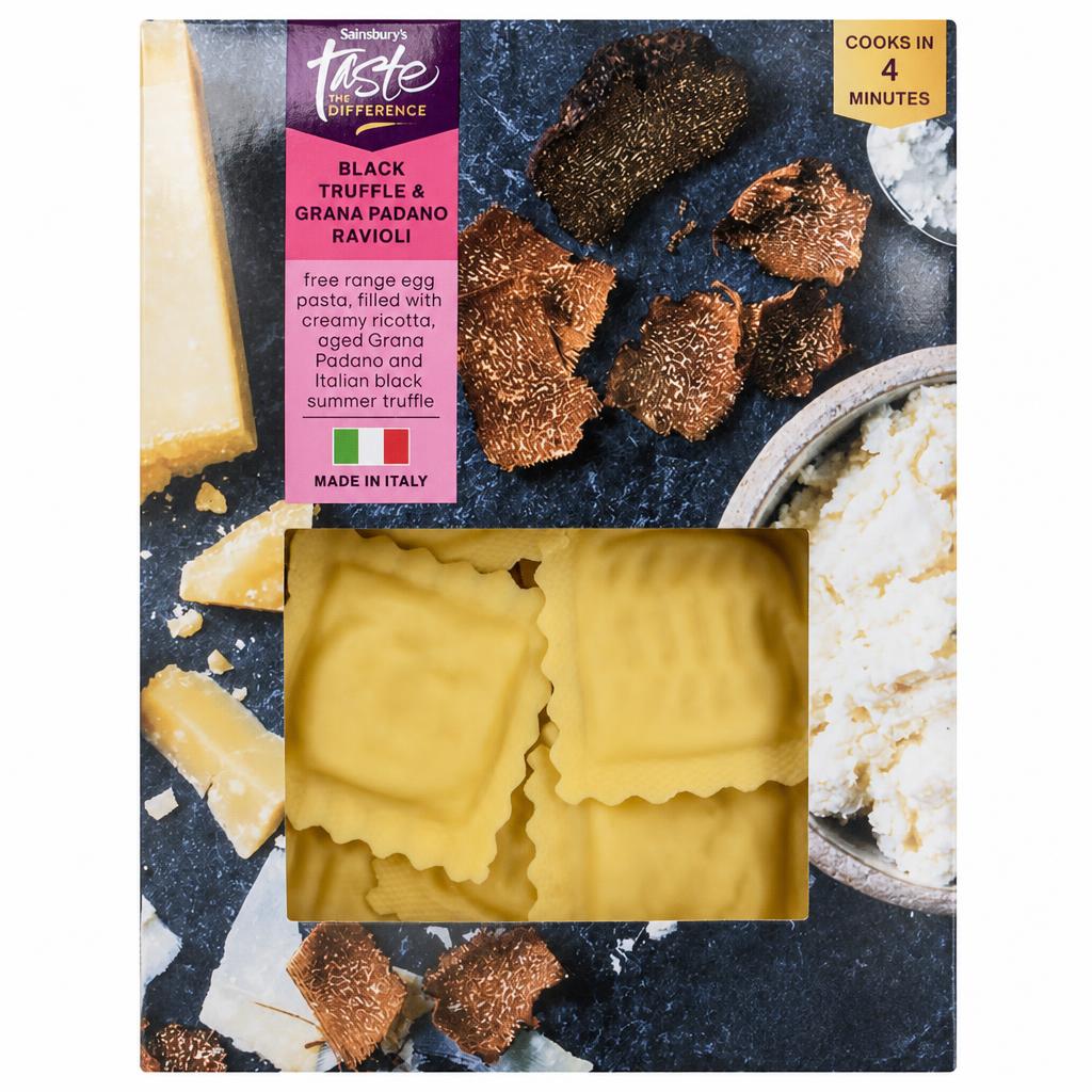 Sainsbury's Black Truffle & Grana Padano Ravioli, Taste the Difference 250g