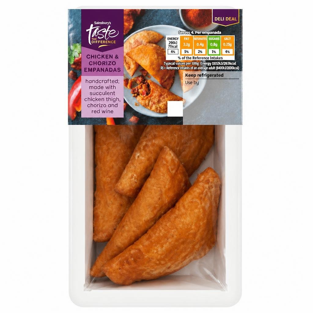 Sainsbury's Chicken & Chorizo Empanadas, Taste the Difference 108g