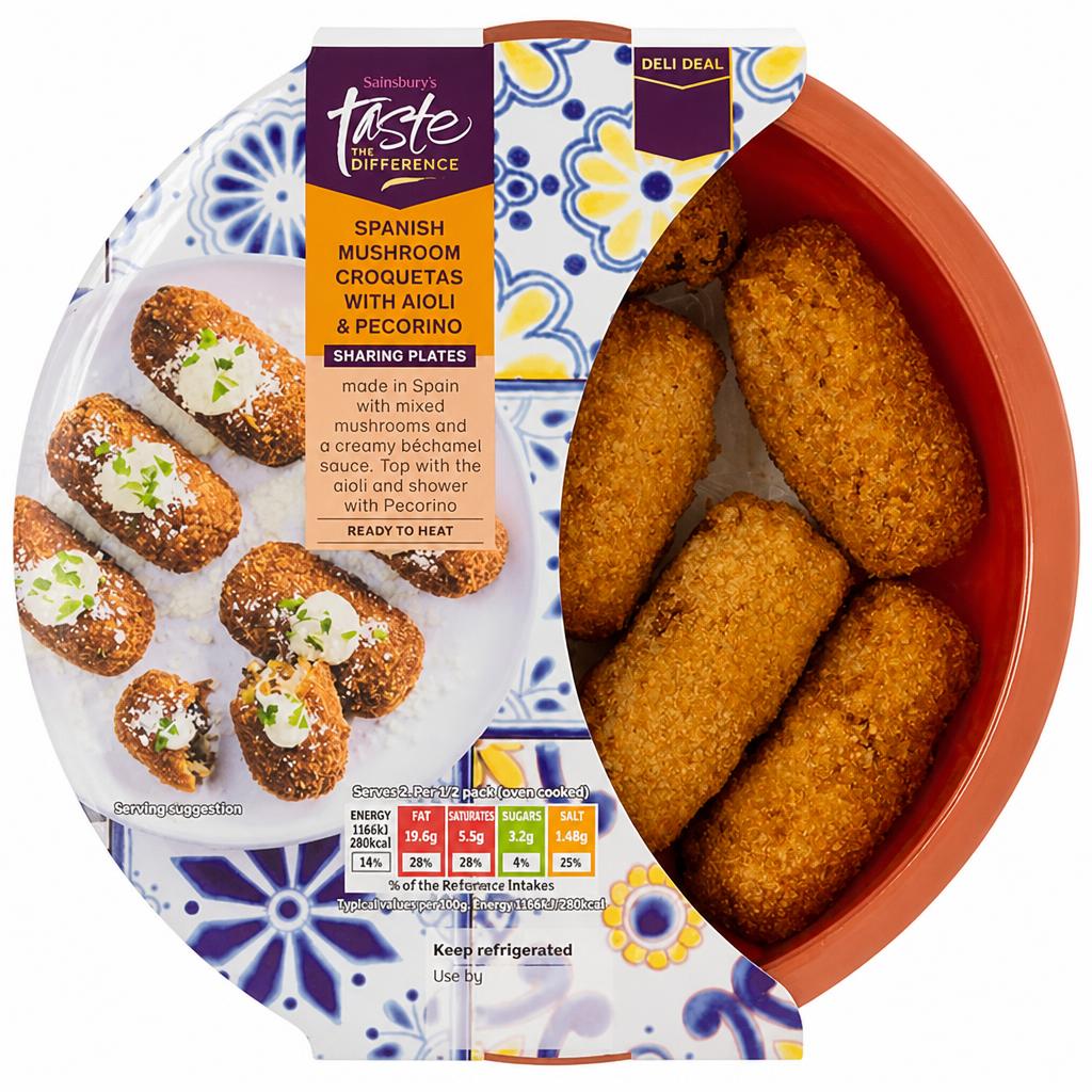 Sainsbury's Spanish Mushroom Croquetas with Aioli & Pecorino, Taste the Difference 200g