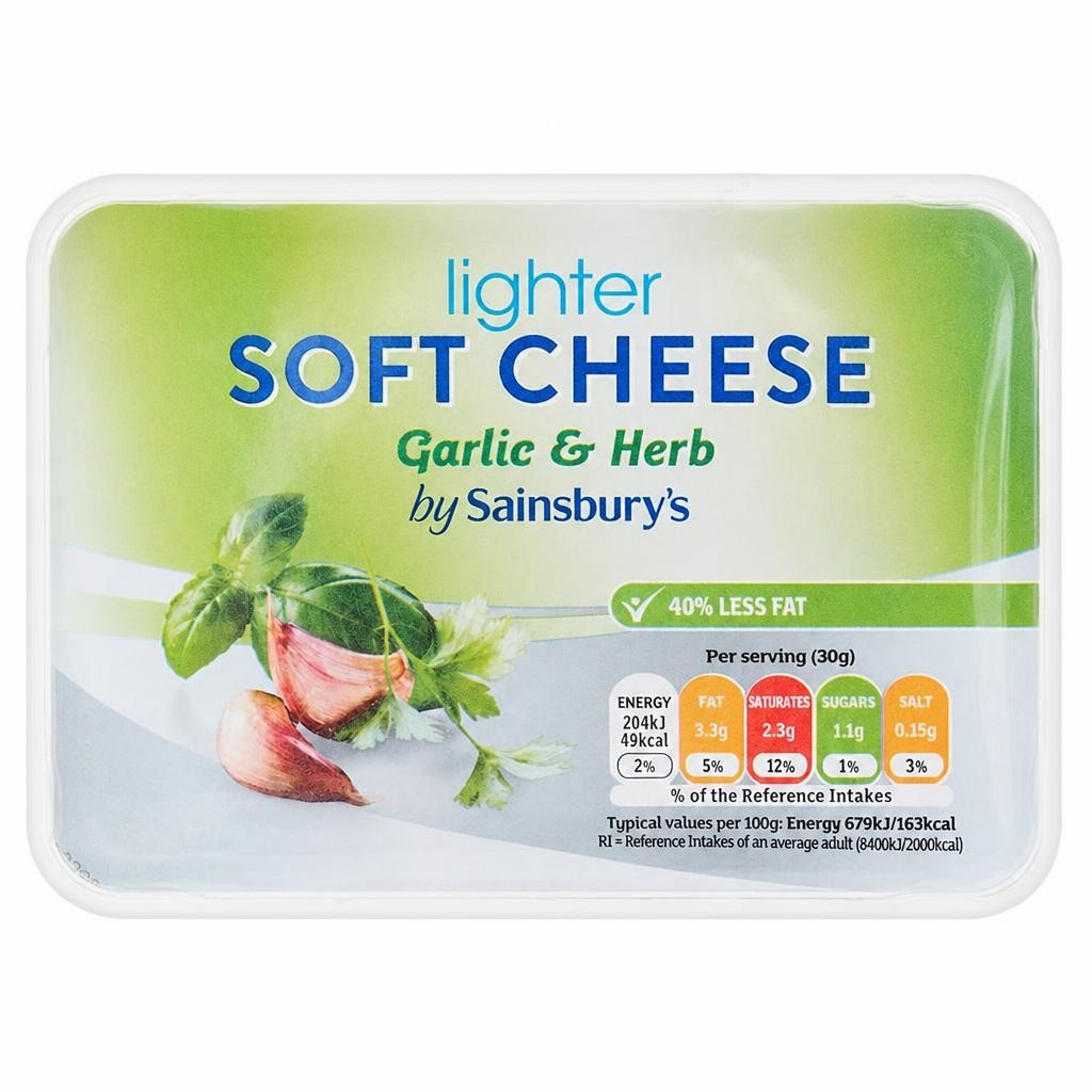 Sainsbury's Light Garlic & Herb Soft Cheese 250g