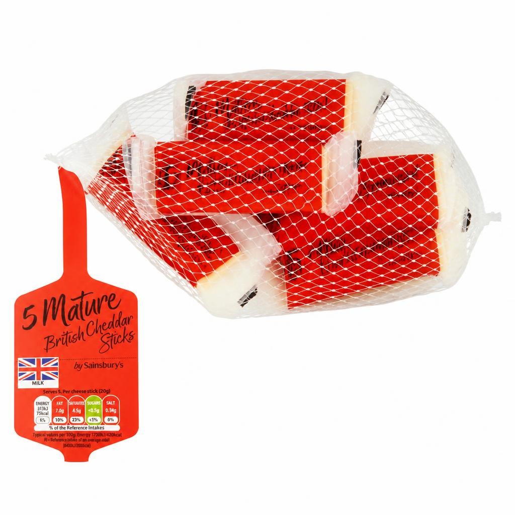 Sainsbury's Mature British Cheddar Sticks 5x20g