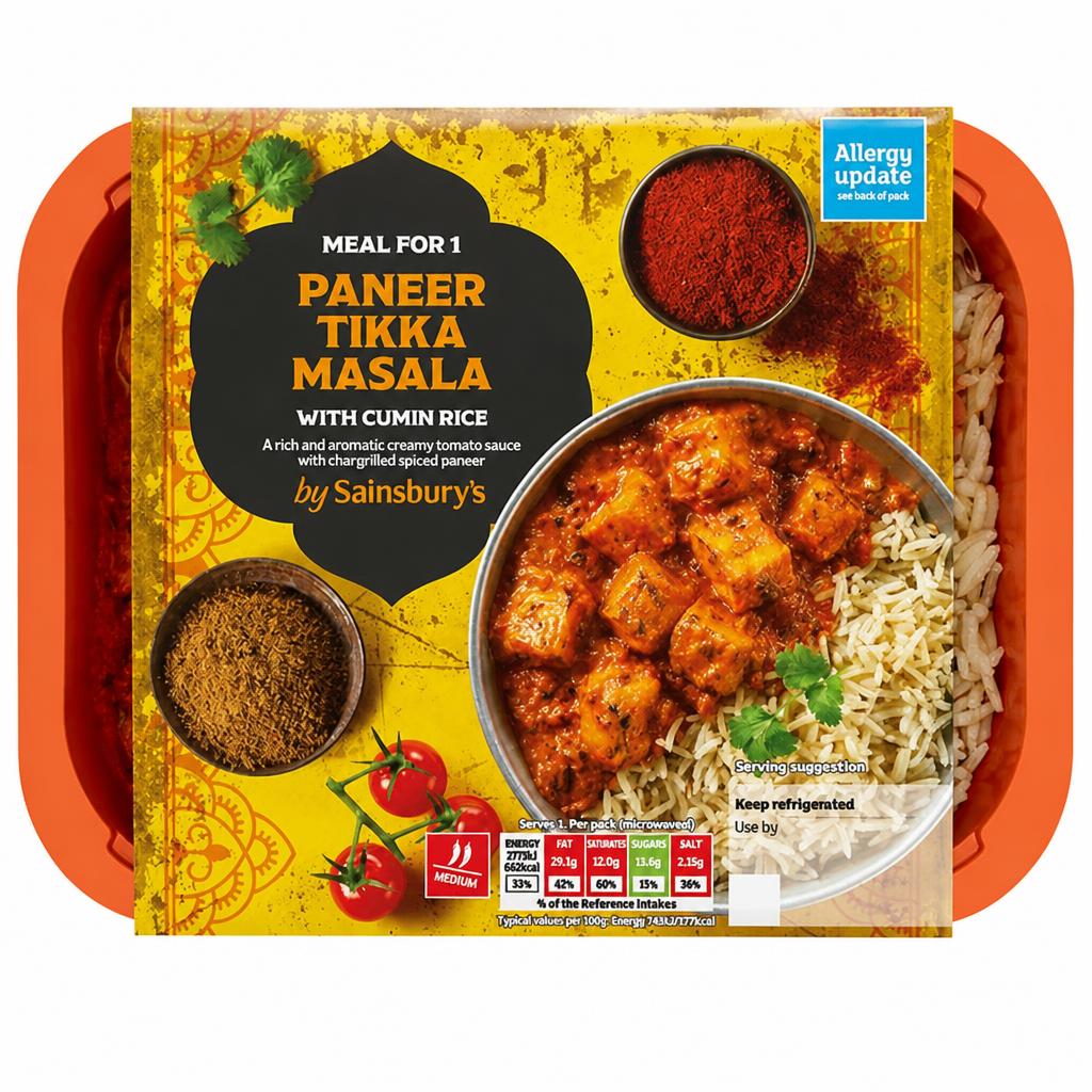 Sainsbury's Meal for 1 Paneer Tikka Masala with Cumin Rice, Limited Edition 400g