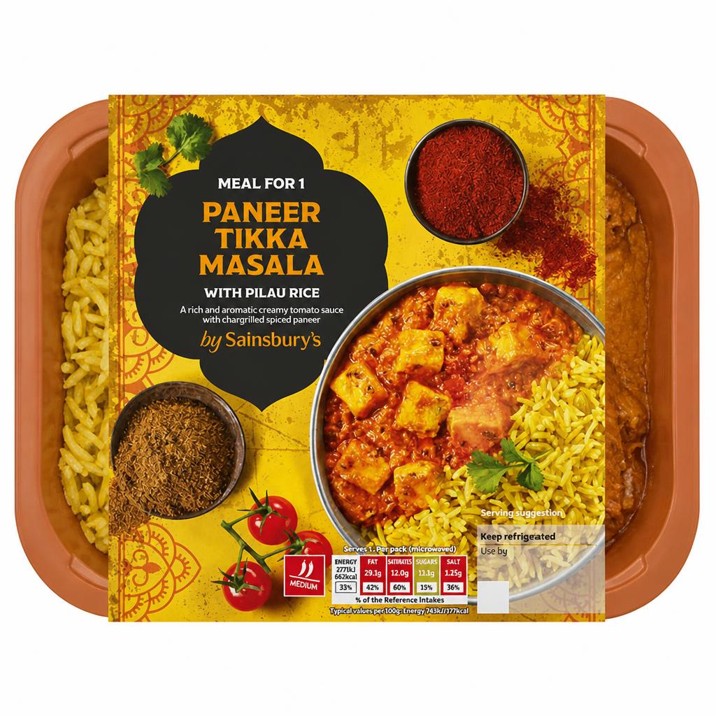 Sainsbury's Meal for 1 Paneer Tikka Masala with Cumin Rice, Limited Edition 400g