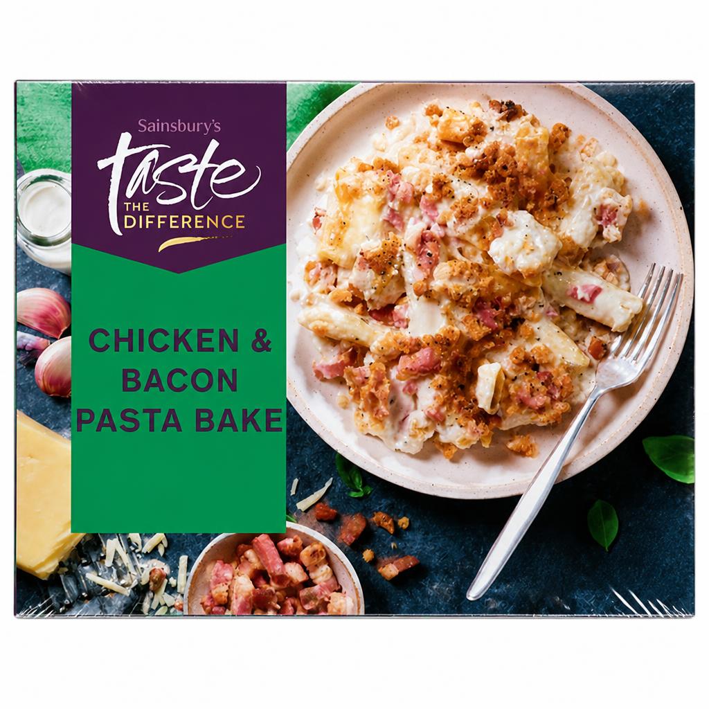 Sainsbury's Chicken & Bacon Pasta Bake Ready Meal For 2, Taste The Difference 750g