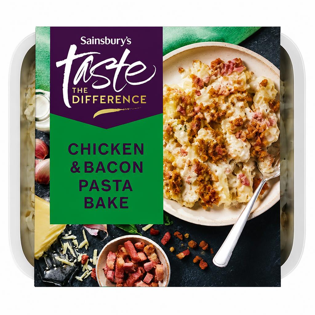 Sainsbury's Chicken & Bacon Pasta Bake Ready Meal For 2, Taste The Difference 750g