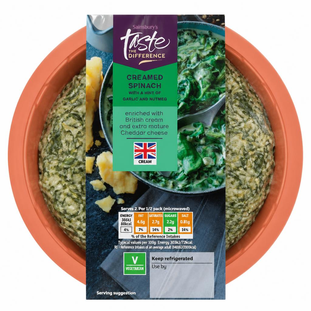 Sainsbury's Creamed Spinach, Taste the Difference 250g