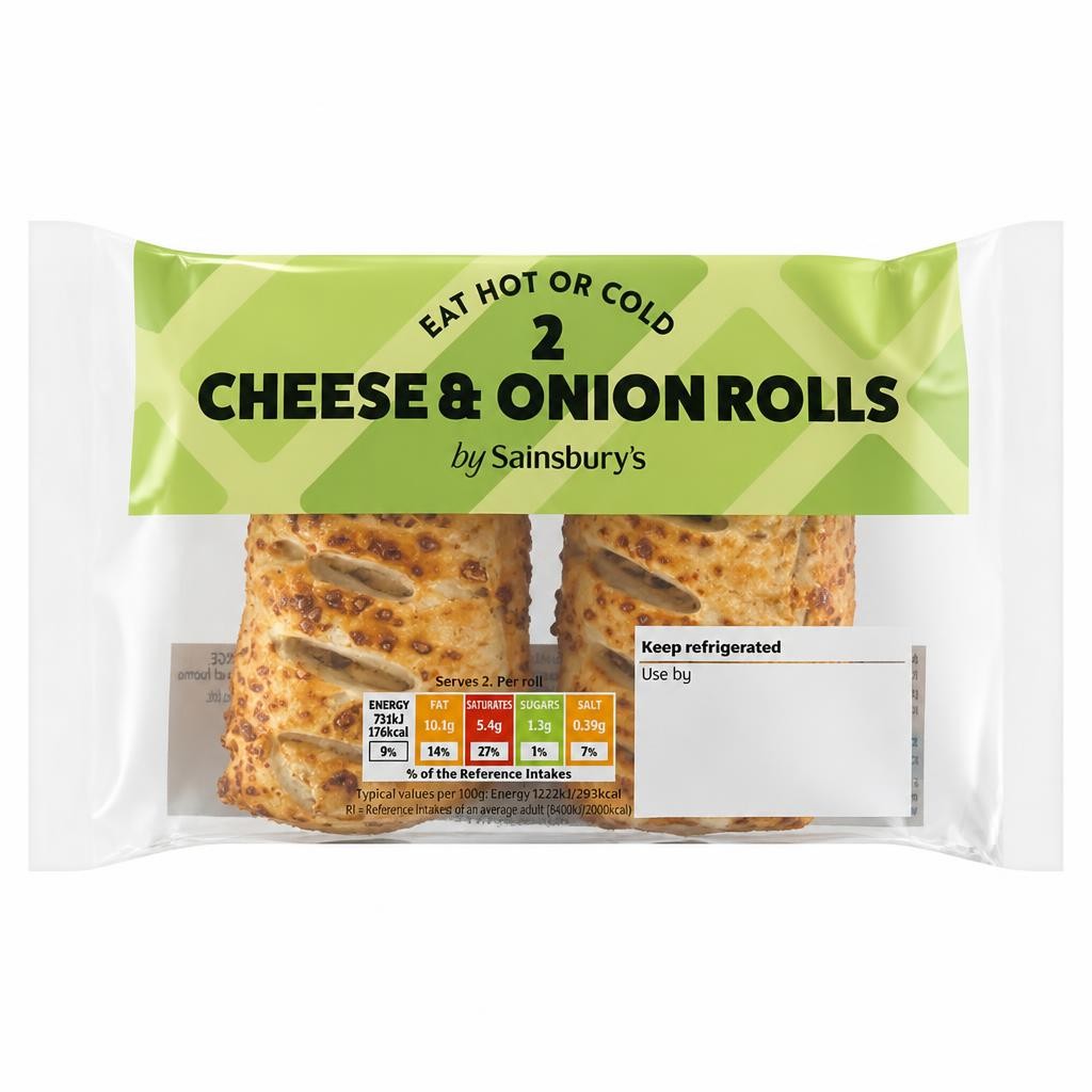 Sainsbury's Cheese & Onion Rolls x2 120g
