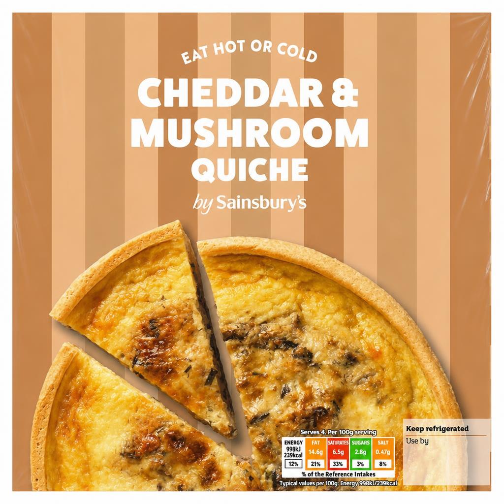 Sainsbury's Mushroom & Farmhouse Cheddar Quiche 400g