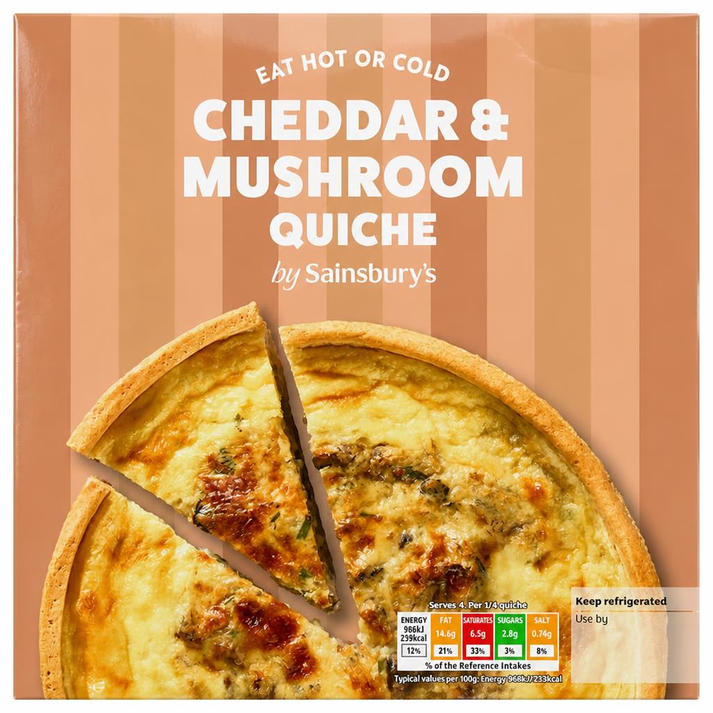 Sainsbury's Mushroom & Farmhouse Cheddar Quiche 400g
