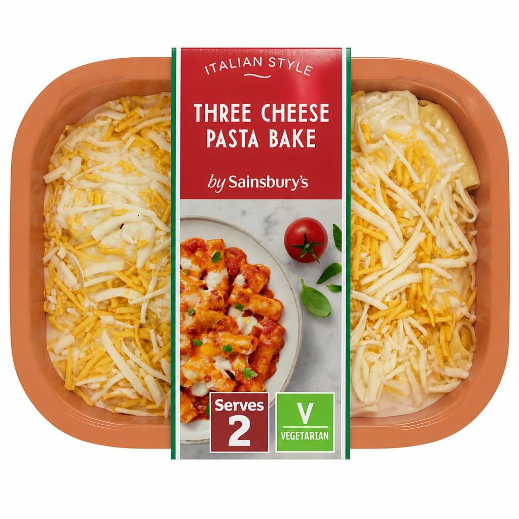 Sainsbury's Three Cheese Pasta Bake Ready Meal For 2 750g