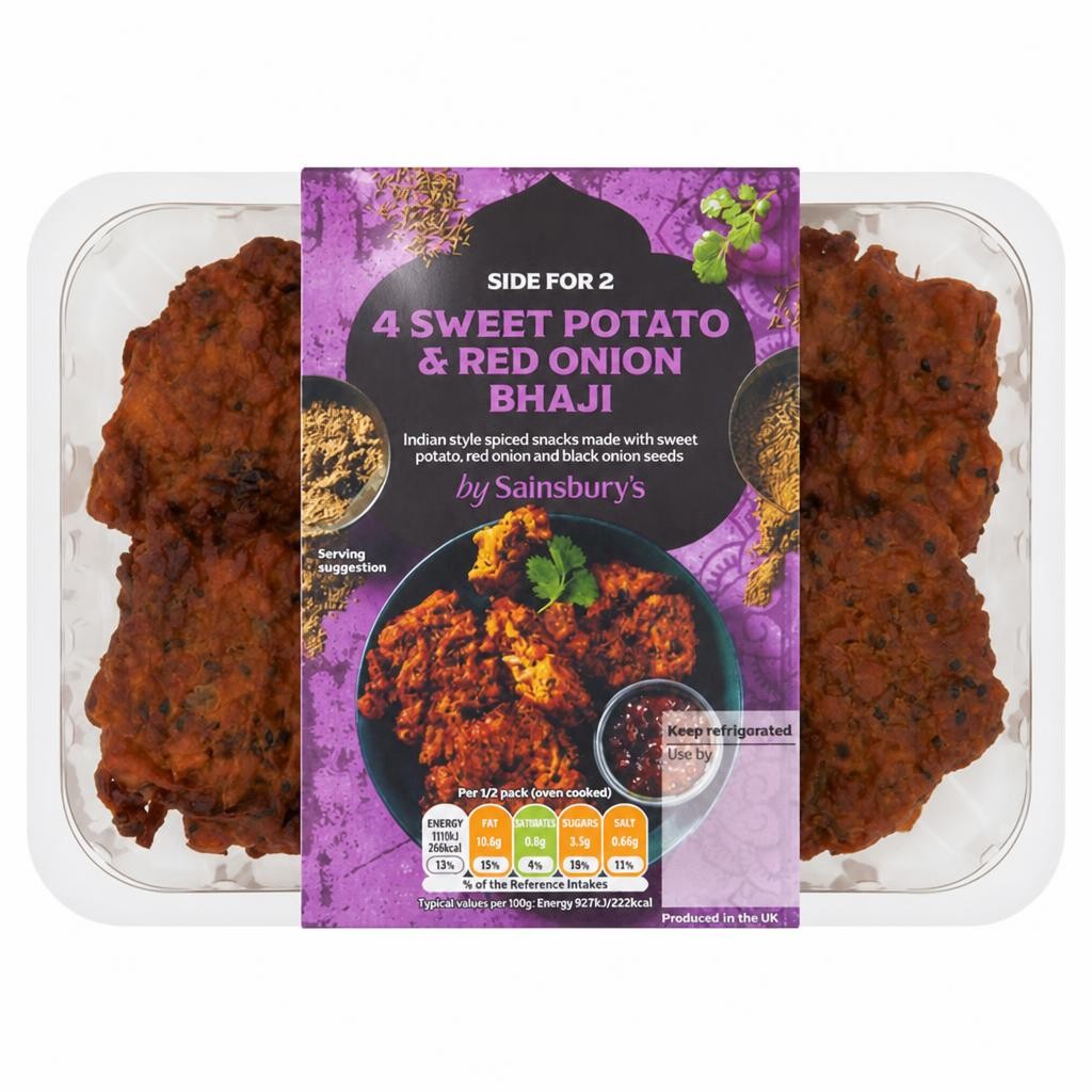 Sainsbury's Sweet Potato & Red Onion Bhaji x4 200g