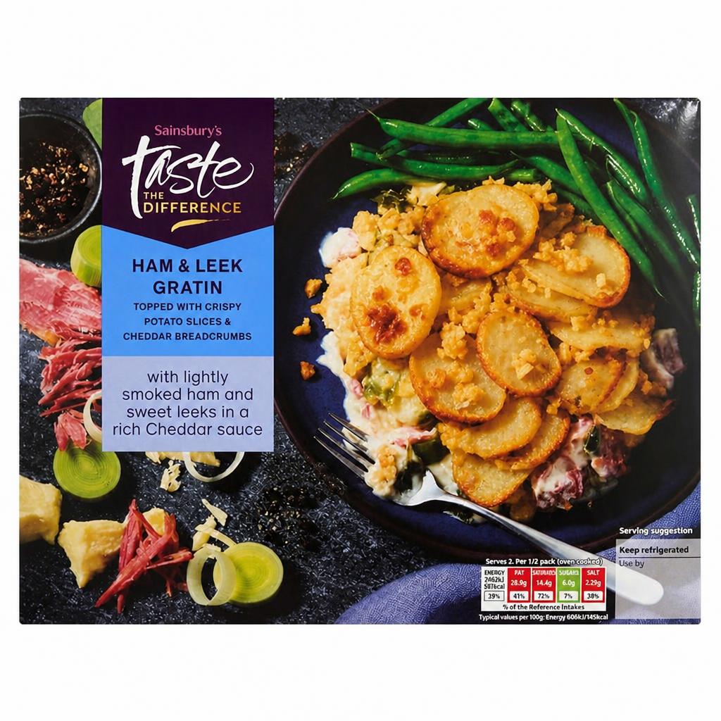 Sainsbury's Ham & Leek Gratin in Rich Cheese Sauce, Taste the Difference 800g (Serves 2)