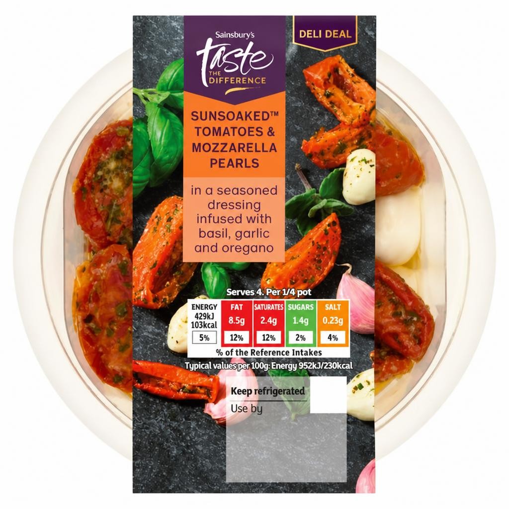 Sainsbury's Sunsoaked Tomatoes & Mozzarella Pearls, Taste the Difference 180g
