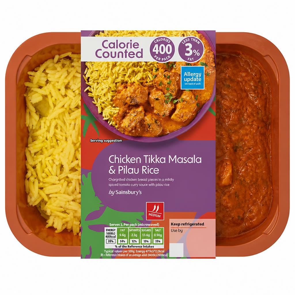 Sainsbury's Chicken Tikka Masala & Rice, Be Good To Yourself Ready Meal for 1 380g