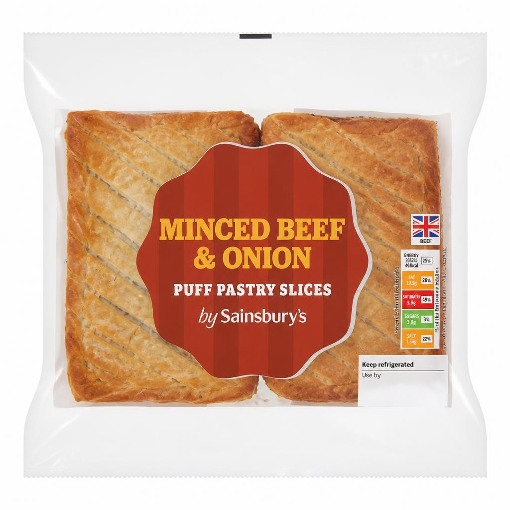Sainsbury's Minced Beef & Onion Puff Pastry Slices x2 300g