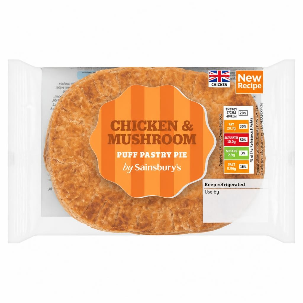 Sainsbury's Chicken & Mushroom Puff Pastry Pie 150g