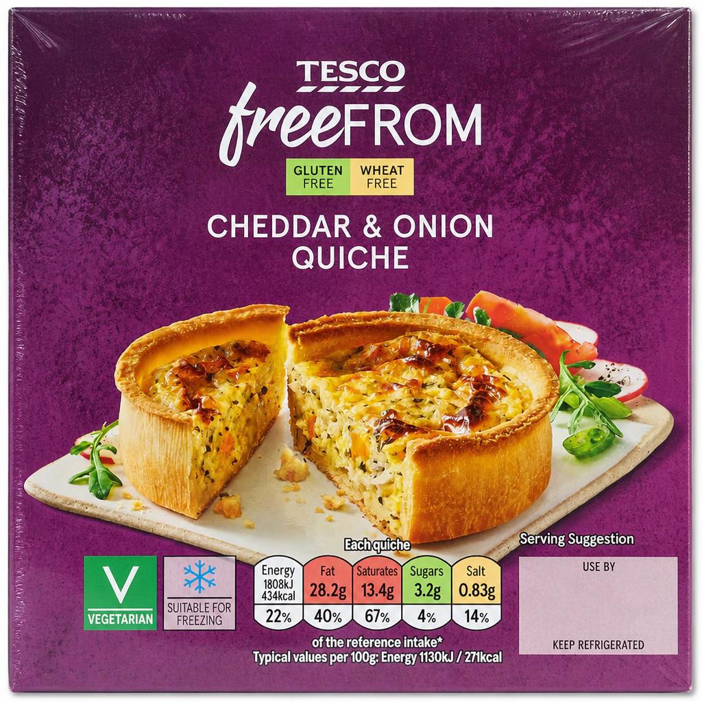 Tesco Free From Cheese & Onion Quiche 160G