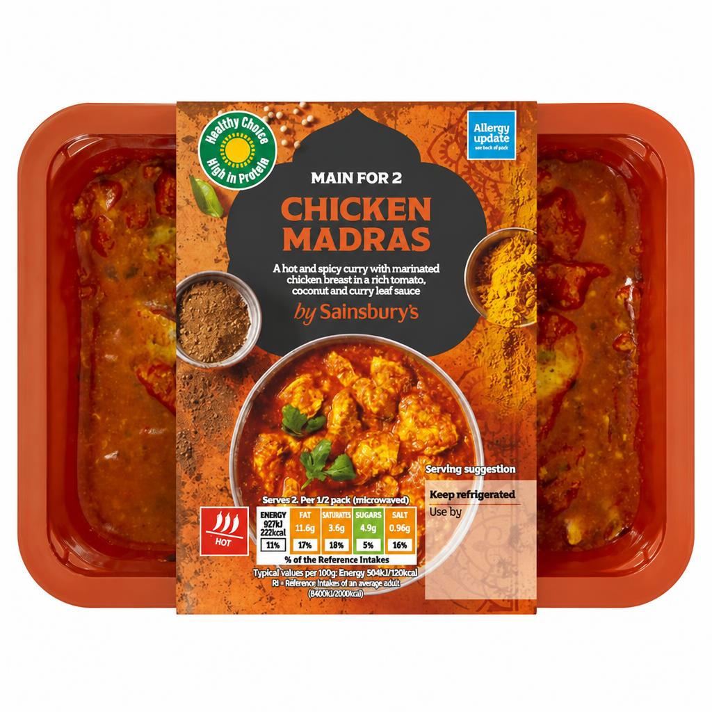 Sainsbury's Indian Chicken Madras Ready Meal Main For 2 400g