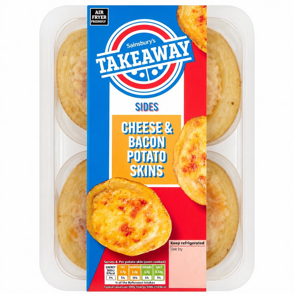 Sainsbury's Cheese & Bacon Potato Skins x4 256g