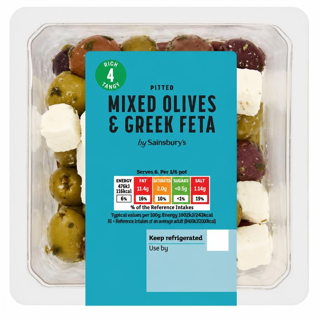 Sainsbury's Mixed Olives & Greek Feta 285g