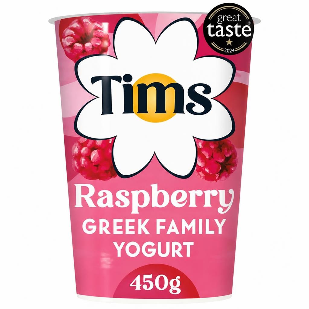 Tims Dairy Greek Style Raspberry Bio Live Yogurt 450g