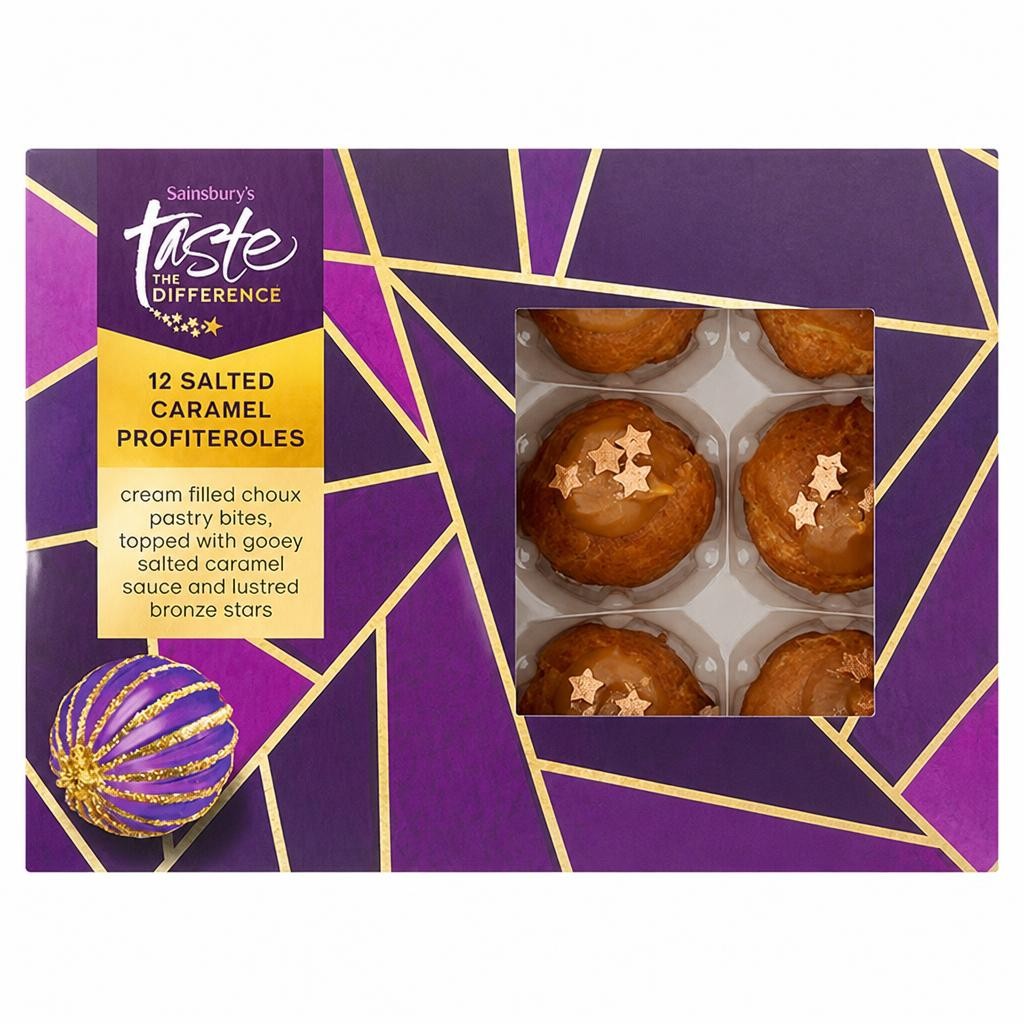Sainsbury's Salted Caramel Profiteroles, Taste the Difference x12 214g