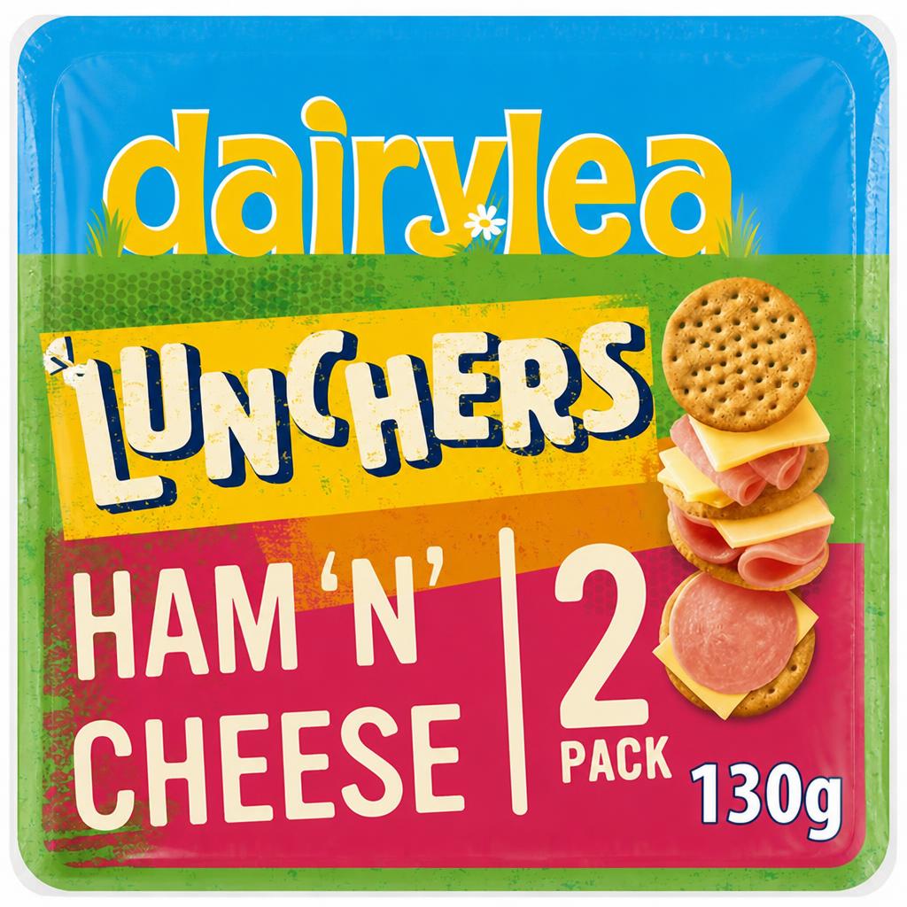 Dairylea Lunchers 2 x 65g Ham 'N' Cheese Twin Pack Snack