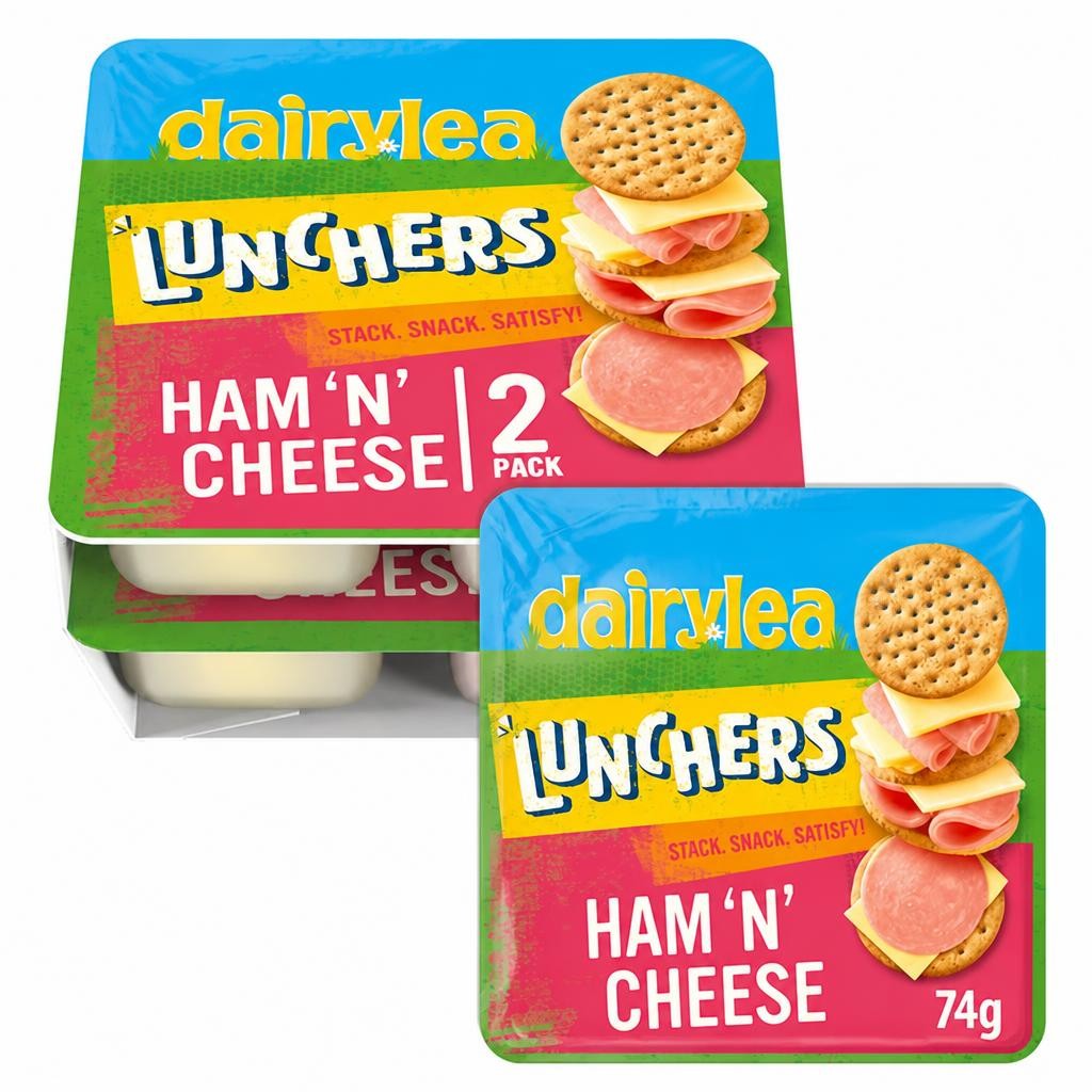 Dairylea Lunchers 2 x 65g Ham 'N' Cheese Twin Pack Snack