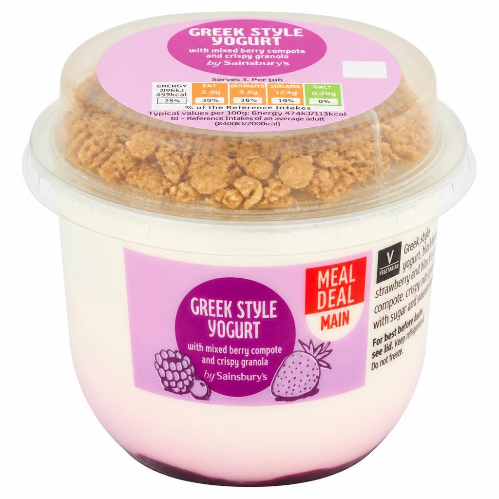 Sainsbury's 210g Greek Style Berry Granola Yogurt