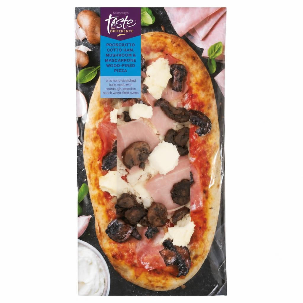 Sainsbury's Prosciutto Mushroom & Mascarpone Pizza, Taste the Difference 252g