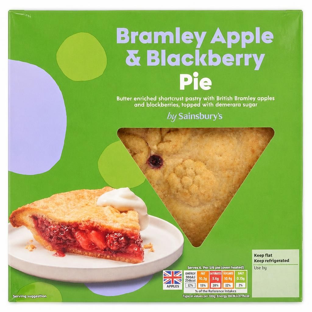 Sainsbury's Apple & Blackberry Pie Dessert 550g