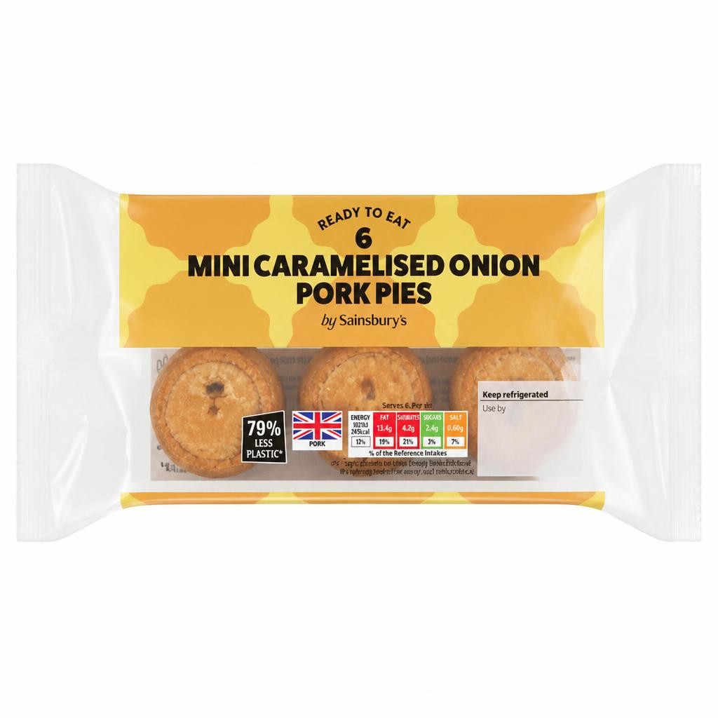 Sainsbury's Mini Caramelised Onion Pork Pies x6 300g