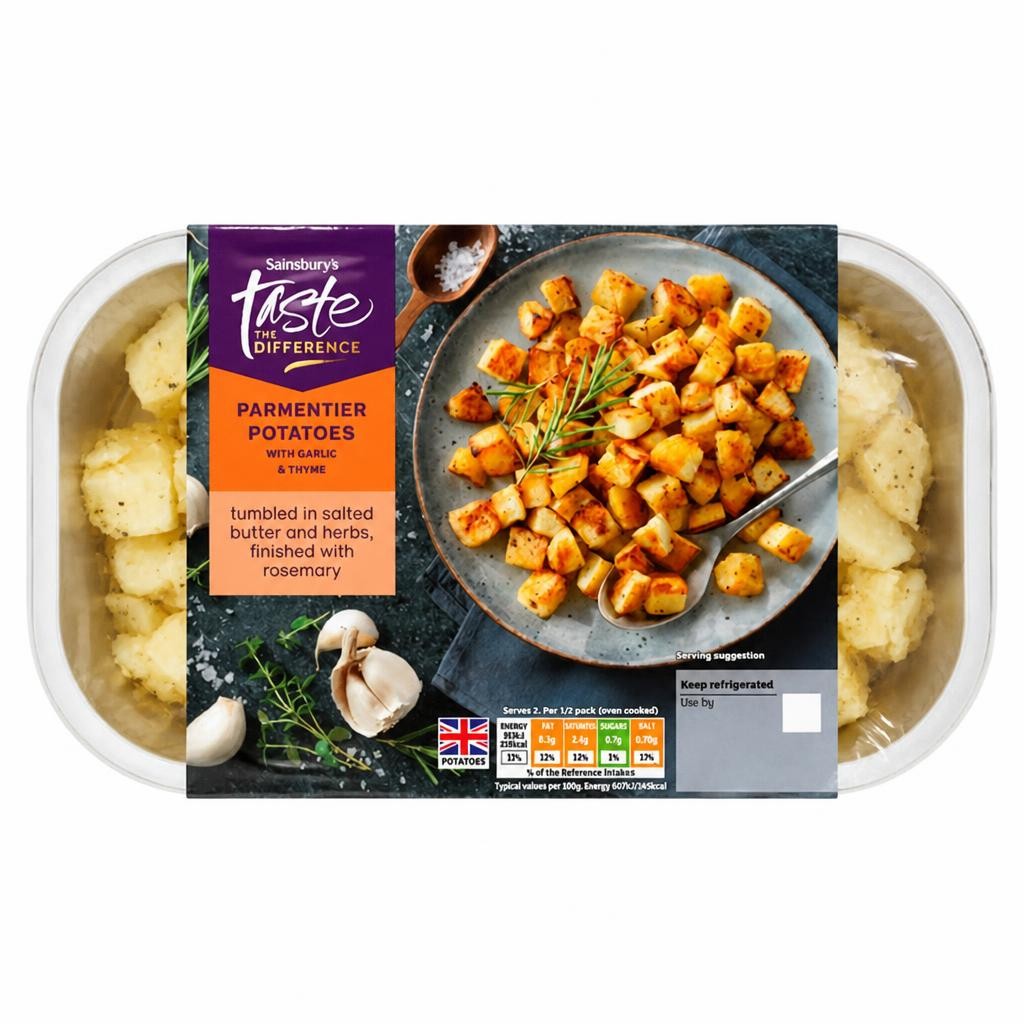 Sainsbury's Parmentier Potatoes Roasted with Garlic & Thyme, Taste the Difference 400g