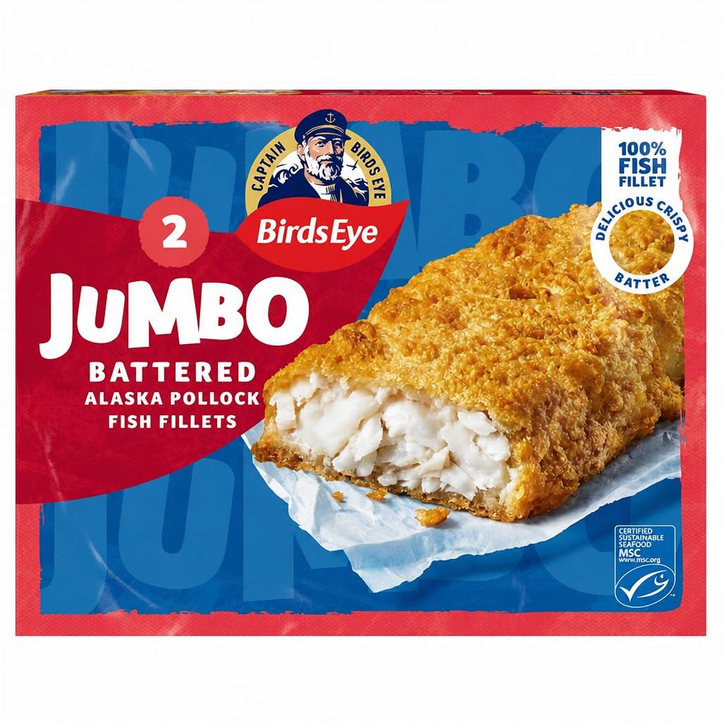 Birds Eye Jumbo Battered Fish Fillets x2 400g