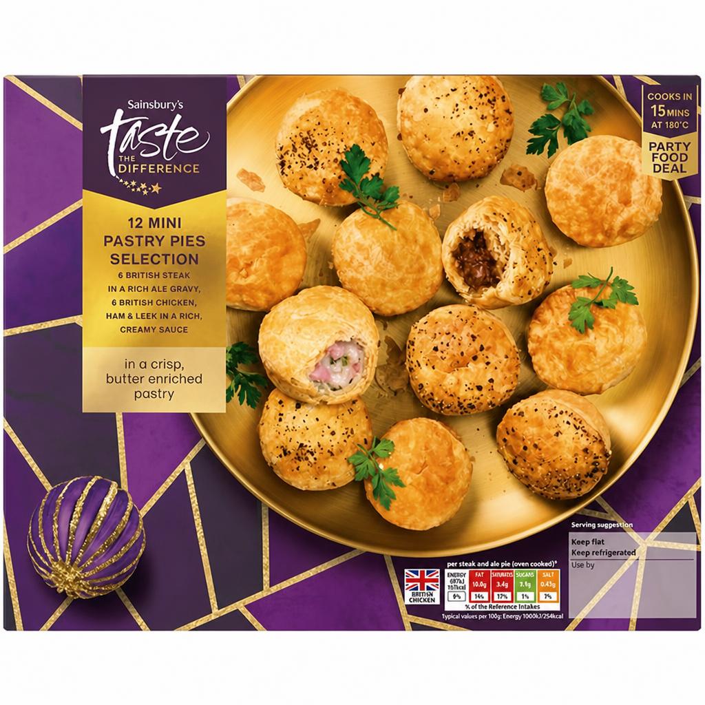 Sainsbury's Mini Steak & Chicken Pie Selection, Taste the Difference x12 400g