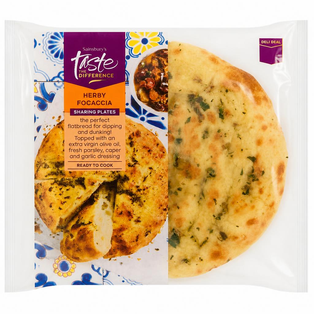 Sainsbury's Herby Focaccia, Taste the Difference 246g