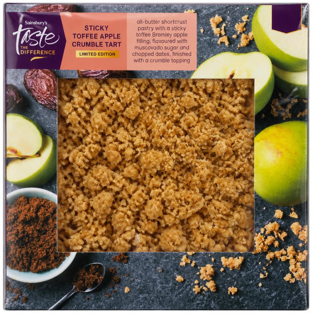 Sainsbury's Sticky Toffee Apple Crumble Tart, Taste the Difference 450g