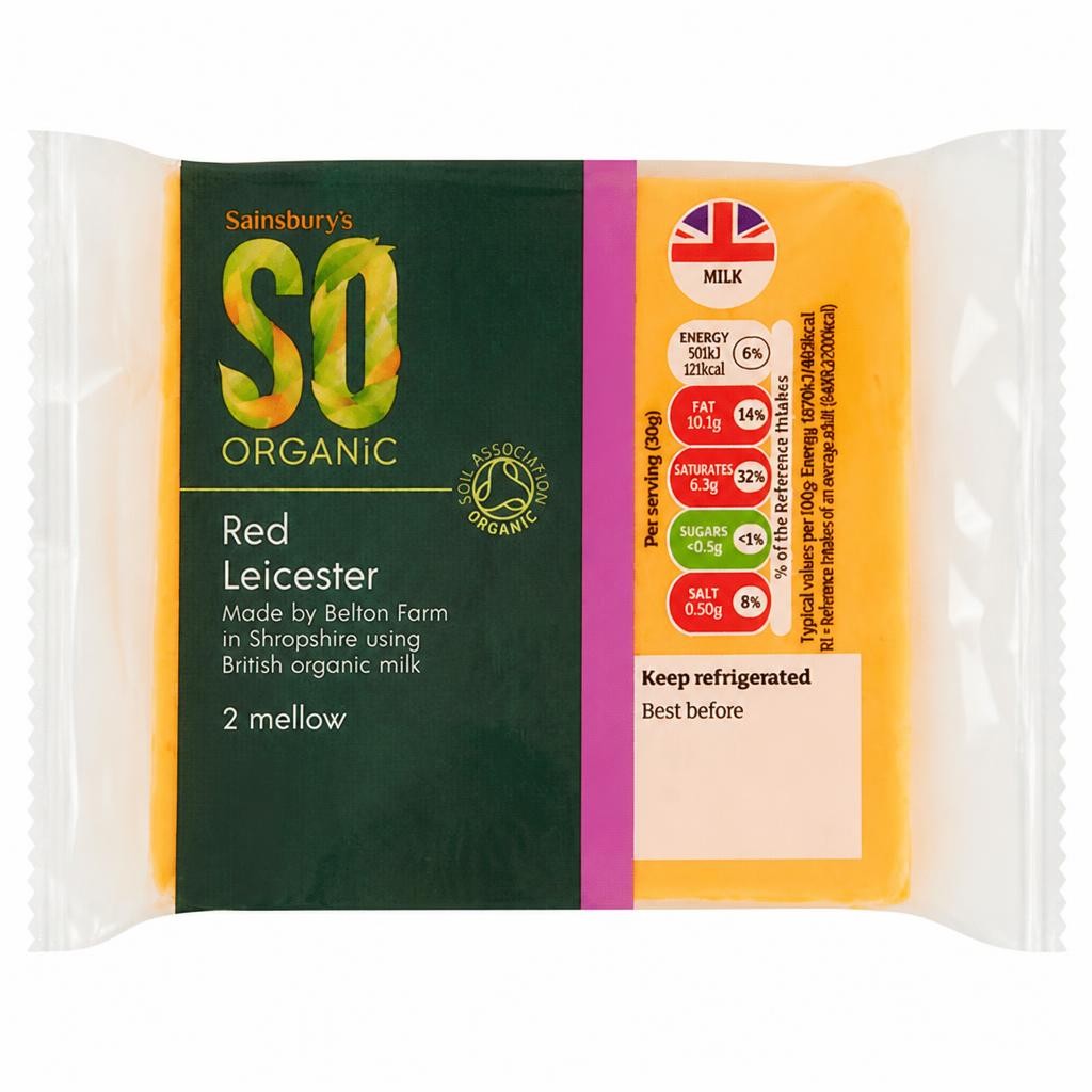 Sainsbury's Red Leicester, SO Organic 270g