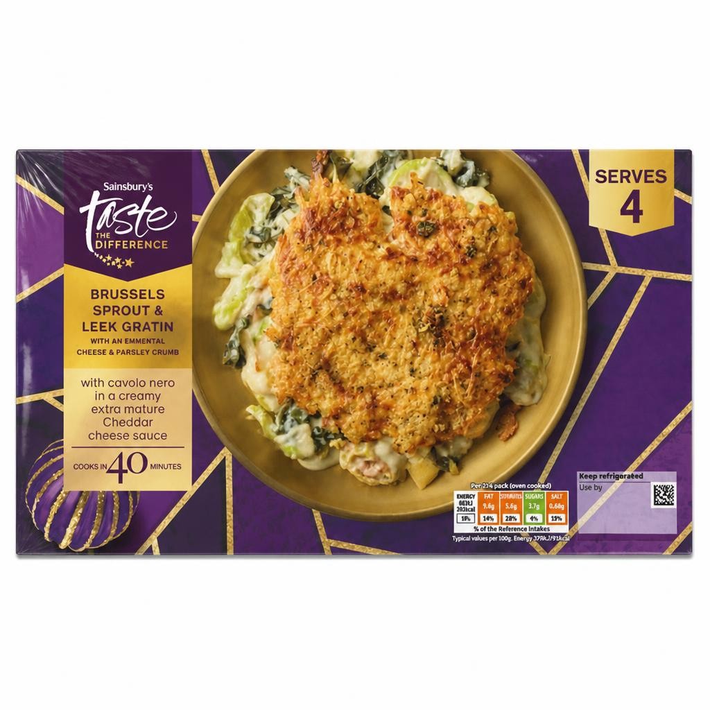 Sainsbury's Brussels Sprout & Leek Gratin, Taste the Difference 600g