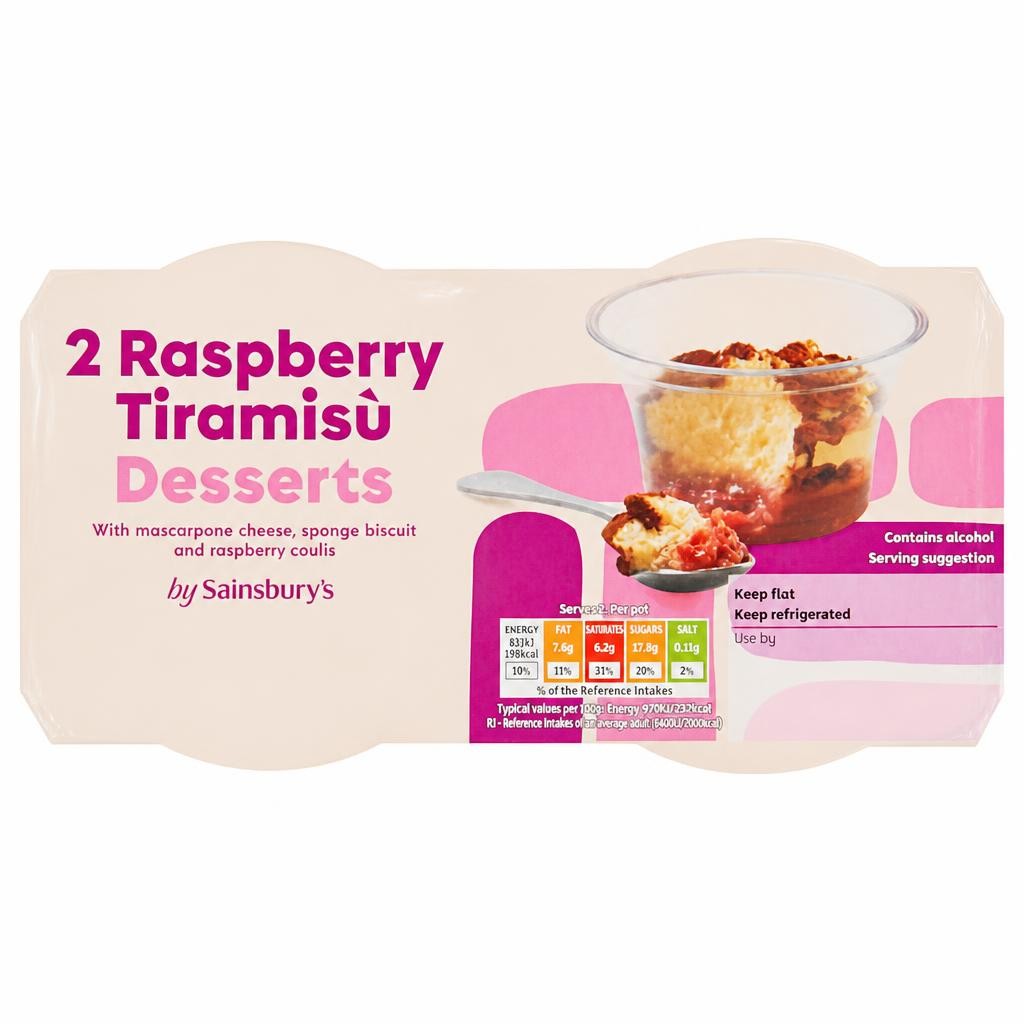 Sainsbury's Raspberry Tiramisu 2x85g