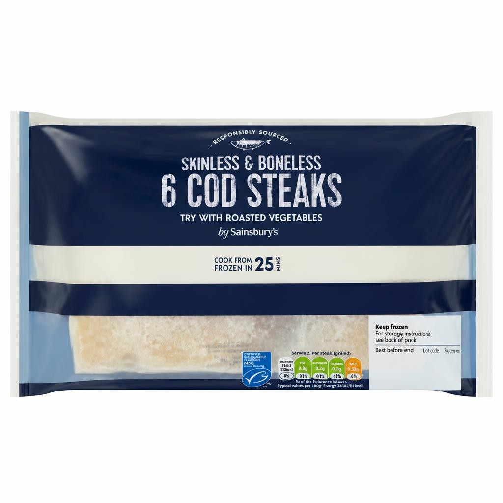 Sainsbury's Cod Steaks 520g