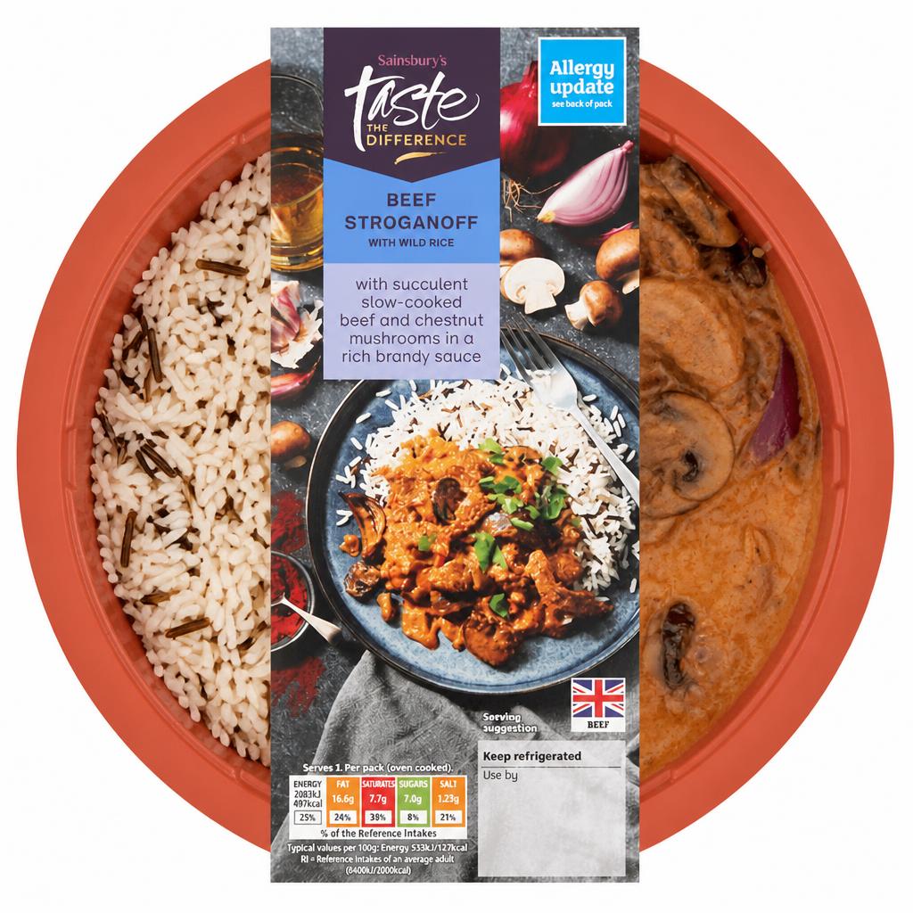 Sainsbury's Beef Stroganoff with Wild Rice, Taste the Difference 400g (Serves 1)